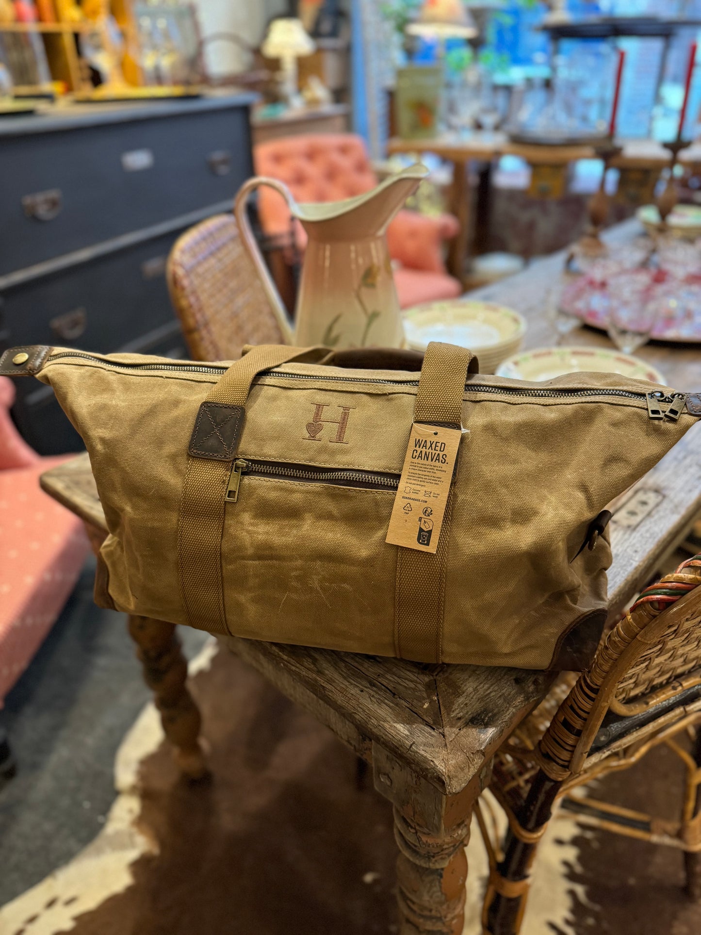 Sac de Voyage beige Toile Ciré