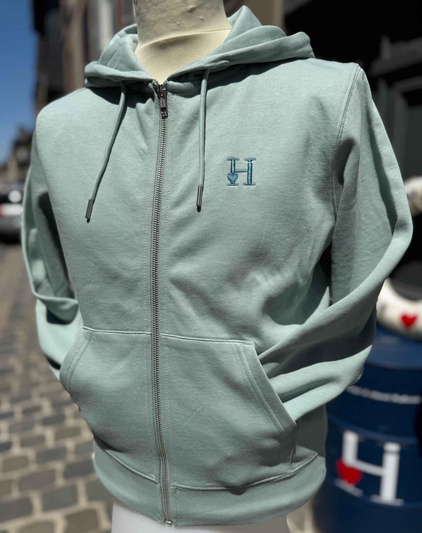 Zippé Capuche Sauge