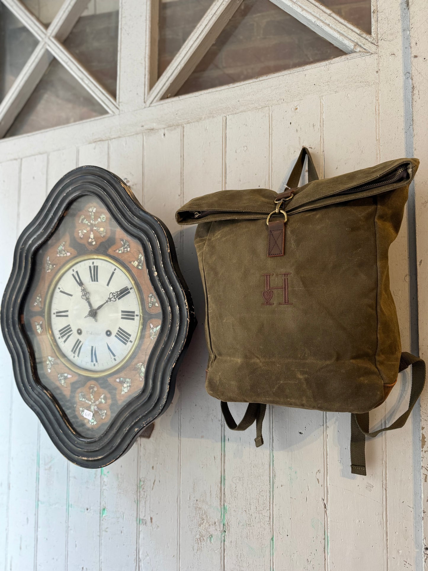 Sac à dos Kaki en Toile Ciré.