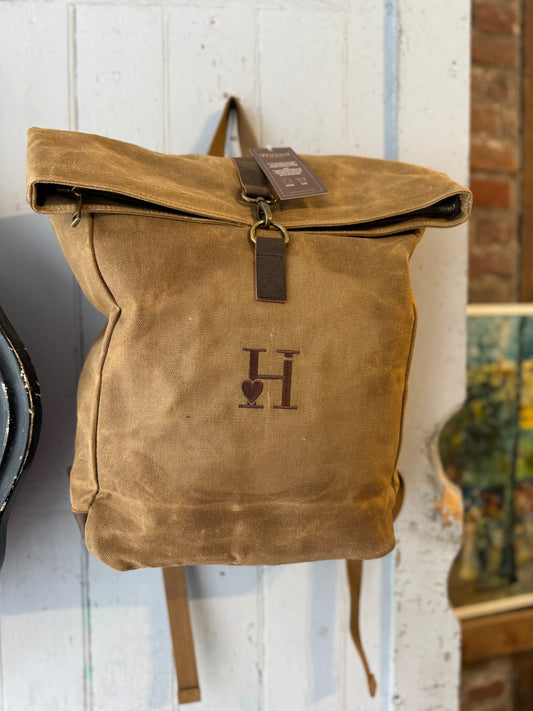 Sac à dos Beige en Toile Ciré.