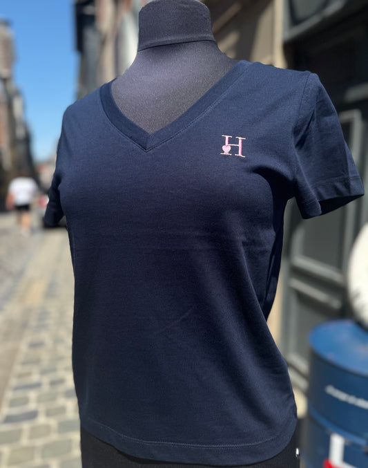 T-shirt Col V Bleu Marine