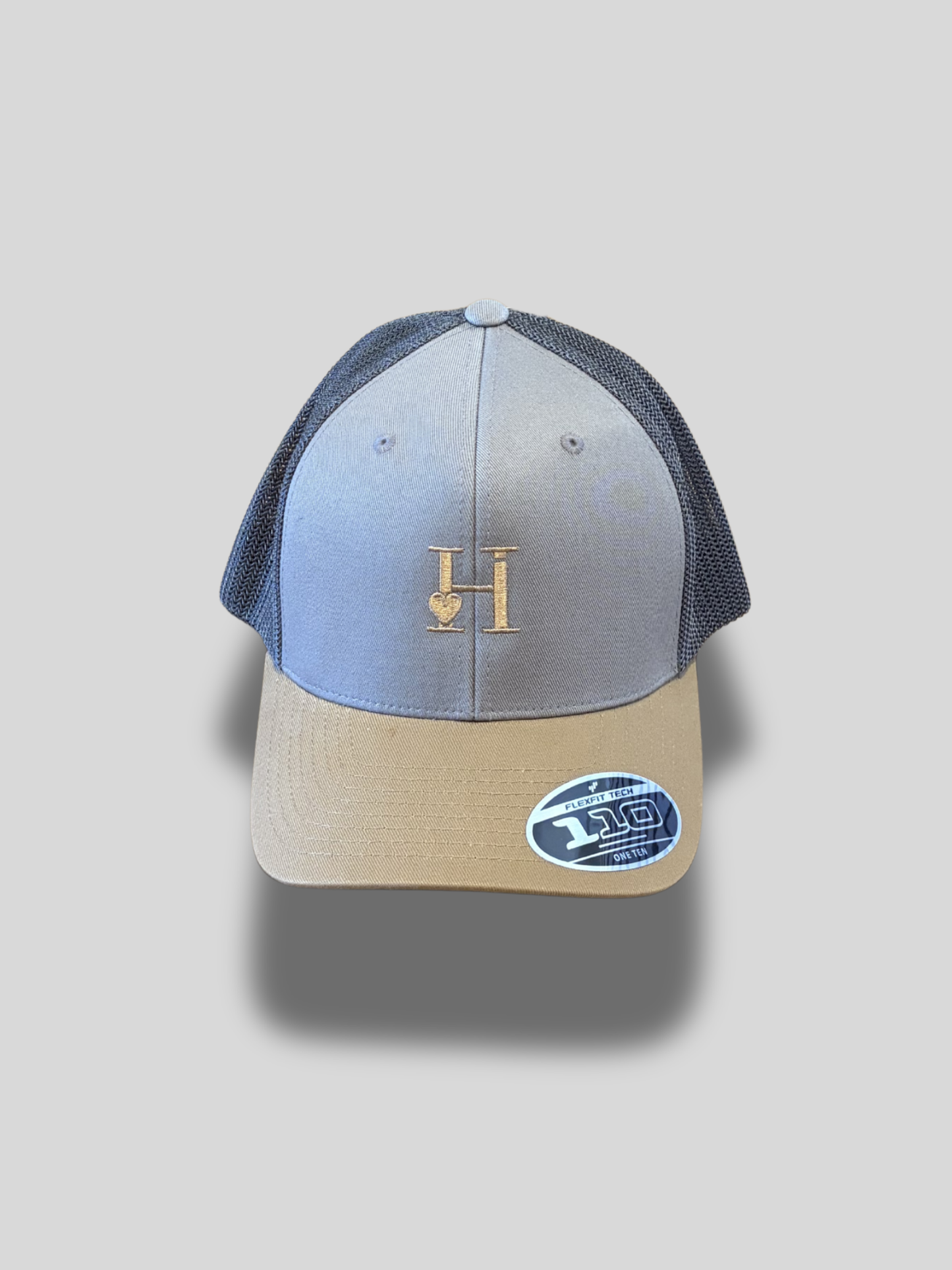 Casquette grise et beige