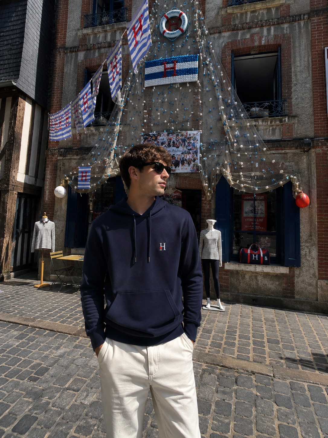 Sweat à Capuche Bleu Marine