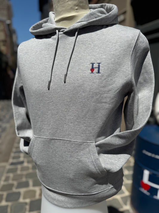 Sweat à Capuche Gris Chiné.