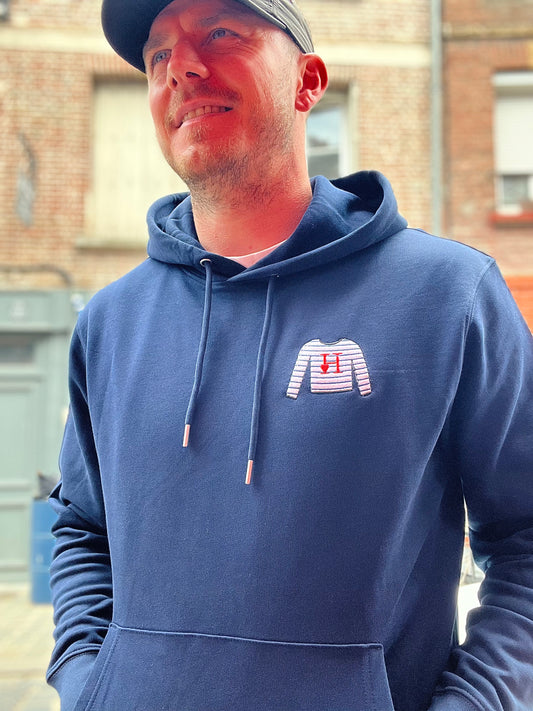 Sweat à Capuche Marinière