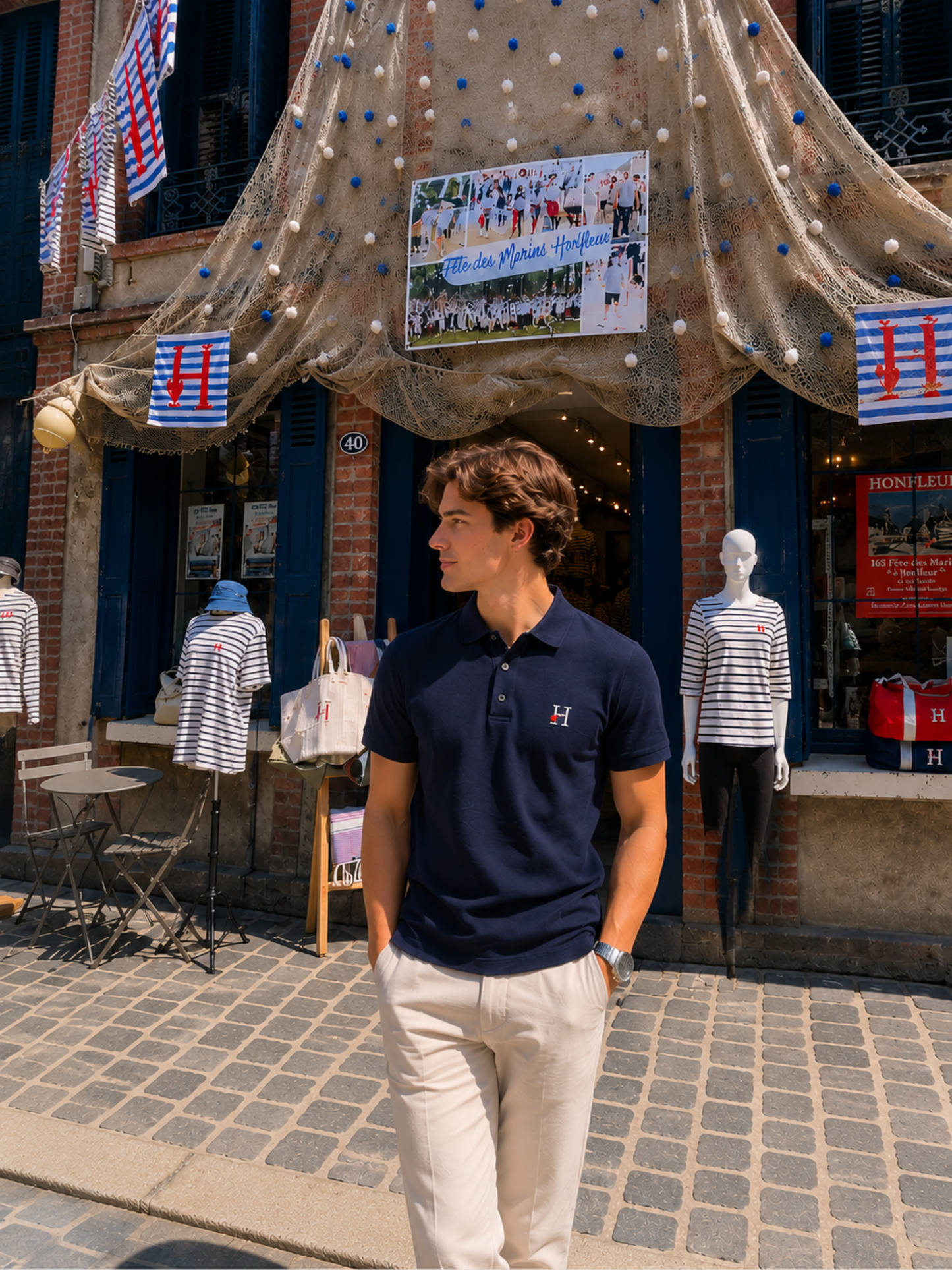 Polo Homme Bleu Marine