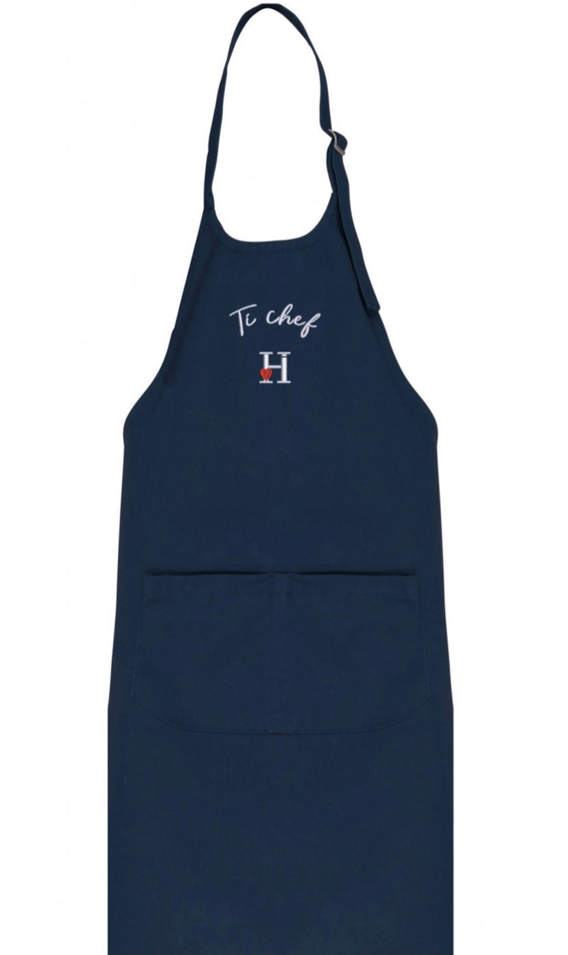 Tablier Ti chef Bleu Marine.