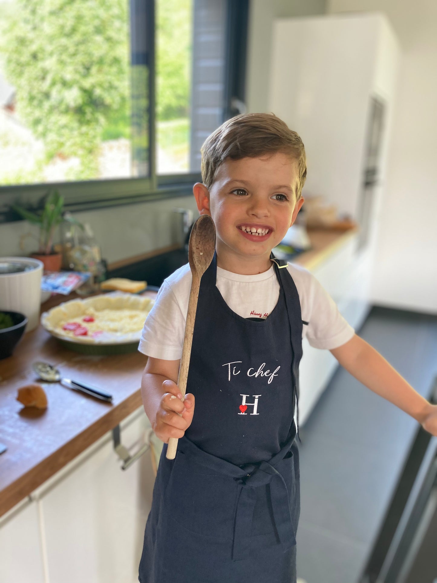 Tablier Ti chef Bleu Marine.