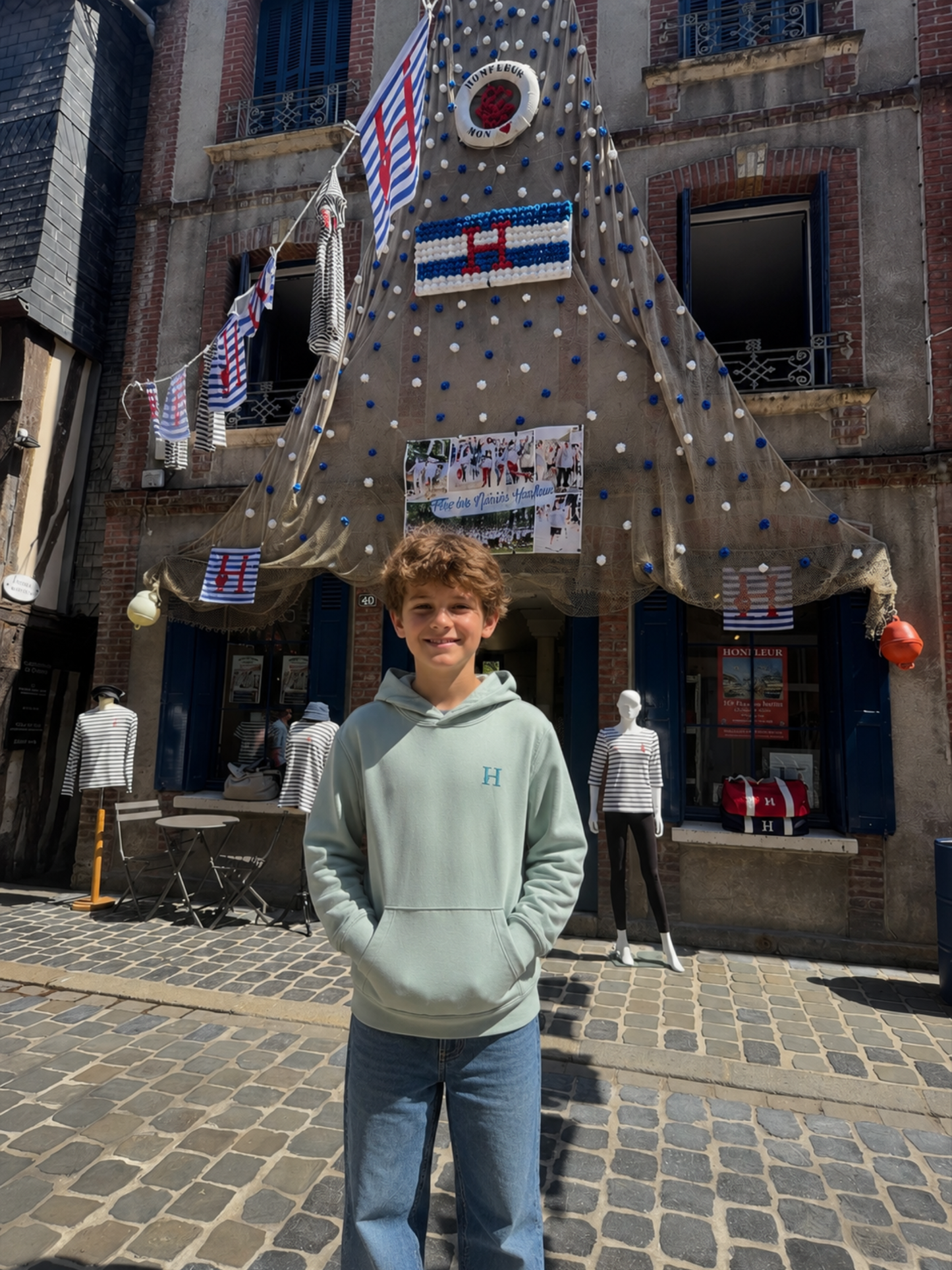 Sweat Capuche Sauge Enfant