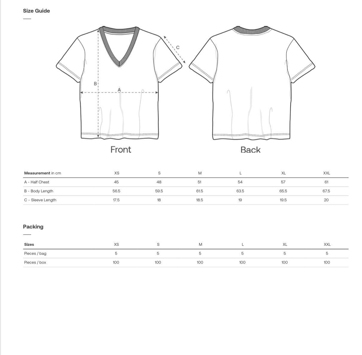 T-shirt Col V Bleu Marine