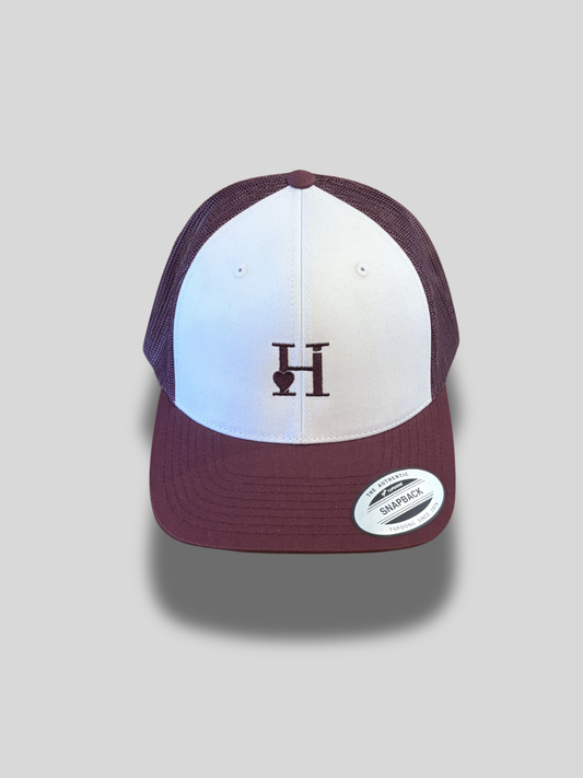 Casquette Blanche et Bordeaux