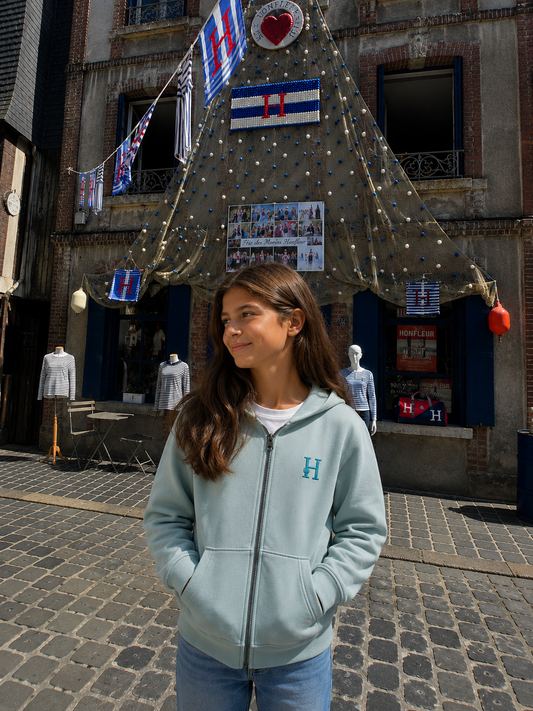 Sweat Zippé Sauge Enfant
