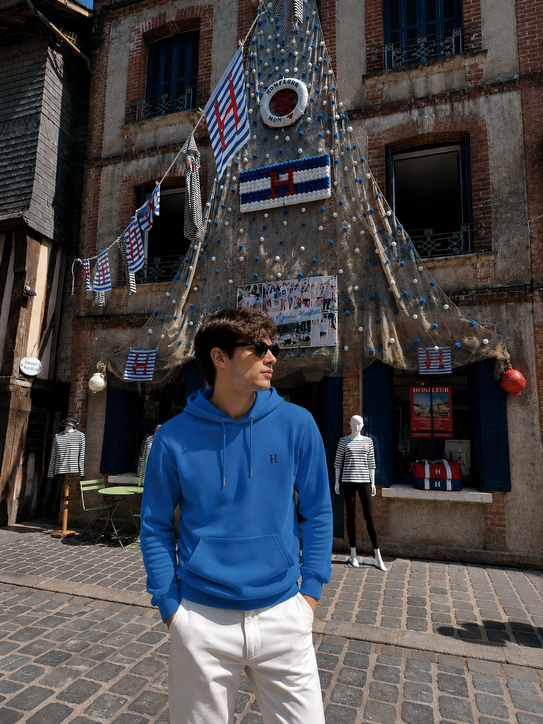 Sweat à Capuche Bleu