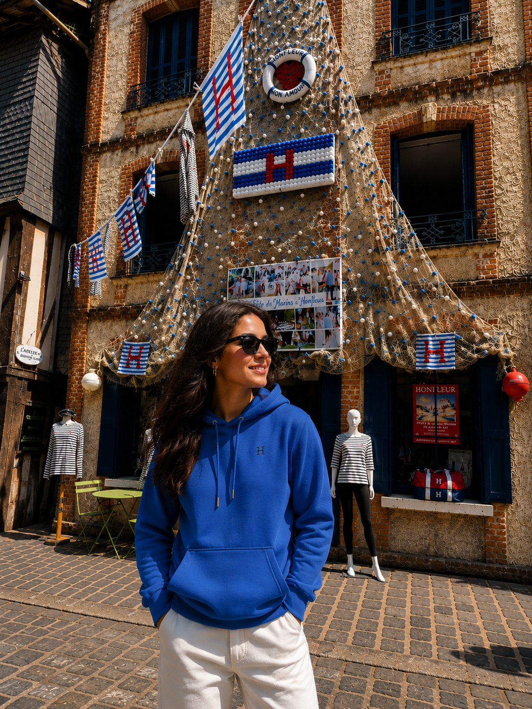 Sweat à Capuche Bleu