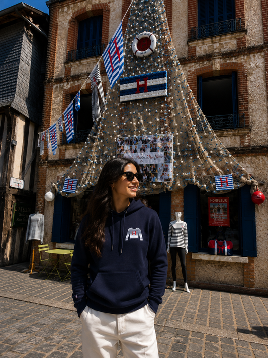 Sweat à Capuche Marinière