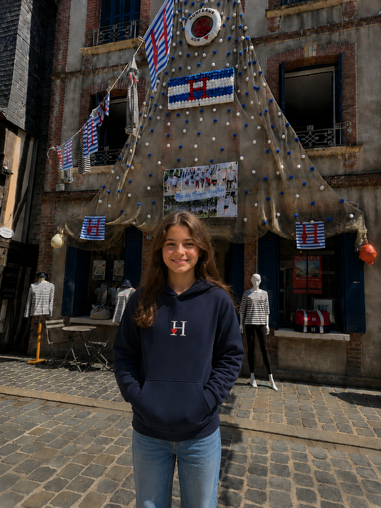 Sweat à Capuche Bleu marine.