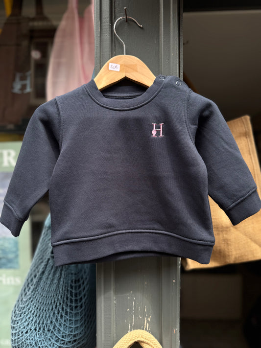 Sweat Col Rond Bleu Marine.